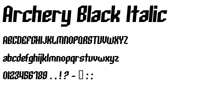 Archery Black Italic font
